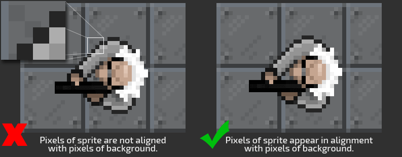 Comparison of sprite alignment